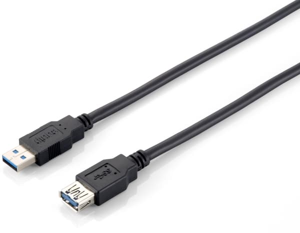 Equip 128398, 2 m, USB A, USB A, USB 3.2 Gen 1 (3.1 Gen 1), Hankjønn/hunkjønn, Sort