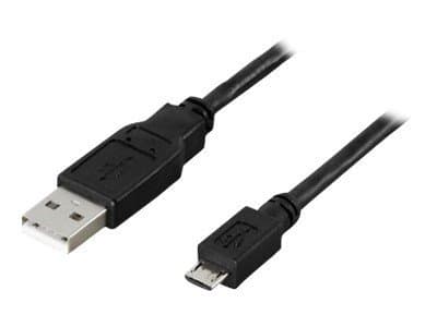 DELTACO USB-303S - USB-kabel - USB (hane) till mikro-USB typ B (hane) - 3 m - svart