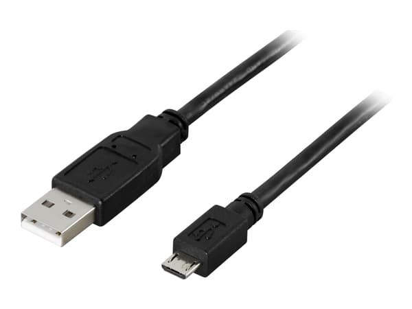 DELTACO USB-303S - USB-kabel - USB (hane) till mikro-USB typ B (hane) - 3 m - svart