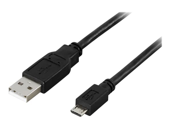 DELTACO USB-303S - USB-kabel - USB (hane) till mikro-USB typ B (hane) - 3 m - svart