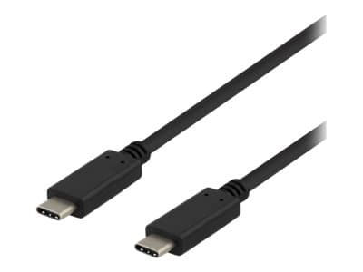 DELTACO USBC-1402 - USB-kabel - 24 pin USB-C (hane) till 24 pin USB-C (hane) - USB 3.1 Gen 2 - 1 m - svart
