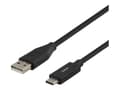 Miniatyrbild 3 av 5: DELTACO - USB-kabel - USB (hane) till USB-C (hane) - USB 2.0 - 25 cm - svart
