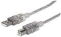 Miniatyrbild 2 av 5: Manhattan 333405, 1,8 m, USB A, USB B, USB 2.0, 0,48 Gbit/s, Silver