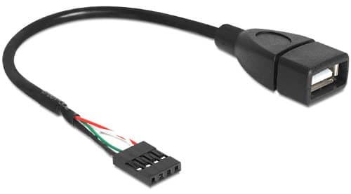 Delock - Intern-til-ekstern USB-kabel - USB (hunn) til 4-pins USB 2.0-header (hunn) - 20 cm