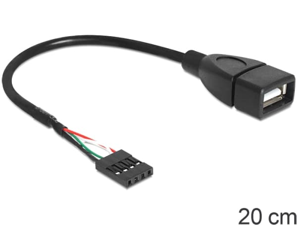 Delock - Intern-til-ekstern USB-kabel - USB (hunn) til 4-pins USB 2.0-header (hunn) - 20 cm
