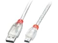 Miniatyrbilde 3 av 5: Lindy 41780, 0,2 m, USB A, Mini-USB B, USB 2.0, 0,48 Gbit/s, Gjennomsiktig