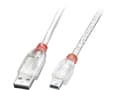Miniatyrbilde 4 av 5: Lindy 41780, 0,2 m, USB A, Mini-USB B, USB 2.0, 0,48 Gbit/s, Gjennomsiktig