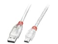 Miniatyrbilde 5 av 5: Lindy 41780, 0,2 m, USB A, Mini-USB B, USB 2.0, 0,48 Gbit/s, Gjennomsiktig