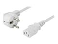 Miniatyrbilde 1 av 4: DELTACO DEL-111AV - Strømkabel - power CEE 7/7 (hann) vinklet til power IEC 60320 C13 rett - AC 250 V - 10 A - 10 m - hvit