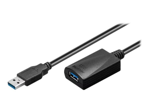 MicroConnect - USB-forlengelseskabel - USB-type A (hann) til USB-type A (hunn) - USB 3.0 - 10 m - aktiv - svart