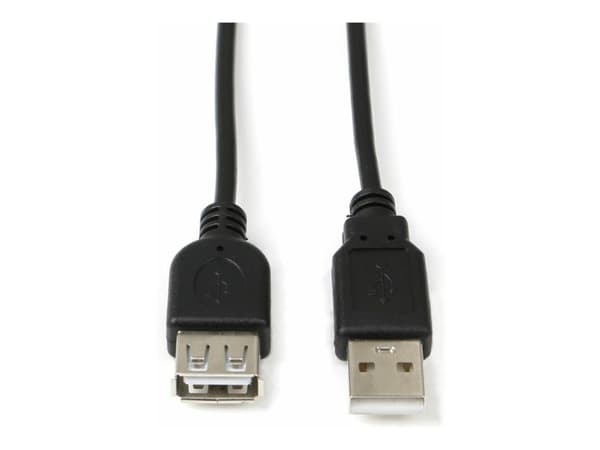 MicroConnect USB 2.0 - USB-forlengelseskabel - USB (hunn) til USB (hann) - USB 2.0 - 1 m - svart