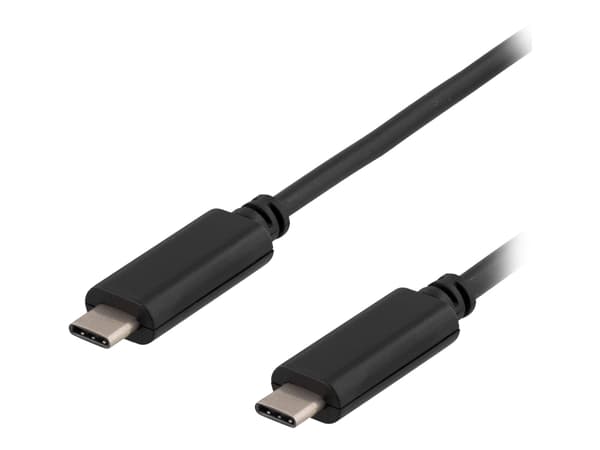 DELTACO USBC-1052 - USB-kabel - USB-C (hane) till USB-C (hane) - USB 3.1 - 25 cm - svart