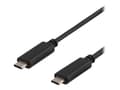 Miniatyrbild 1 av 5: DELTACO USBC-1052 - USB-kabel - USB-C (hane) till USB-C (hane) - USB 3.1 - 25 cm - svart