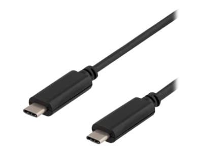 DELTACO USBC-1052 - USB-kabel - USB-C (hane) till USB-C (hane) - USB 3.1 - 25 cm - svart