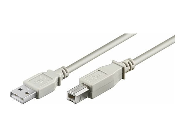 Microconnect USB 2.0 A-B 1m M-M, 1 m, USB A, USB B, USB 2.0, Uros/uros, Valkoinen