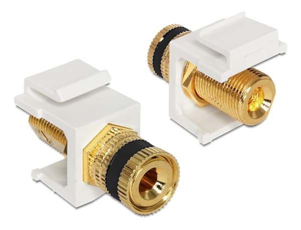 DeLOCK 86303, Musta, Kulta, Valkoinen, terminal Post, Thread Jack, 16,3 mm, 28,8 mm, 22,3 mm