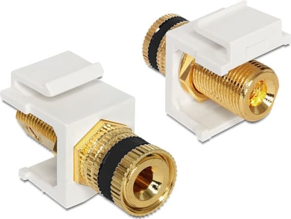 DeLOCK 86303, Musta, Kulta, Valkoinen, terminal Post, Thread Jack, 16,3 mm, 28,8 mm, 22,3 mm