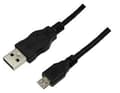 Miniatyrbild 1 av 5: LogiLink 0.60m USB A-USB Micro B, 0,60 m, USB A, Micro-USB B, USB 2.0, Hane/Hane, Svart