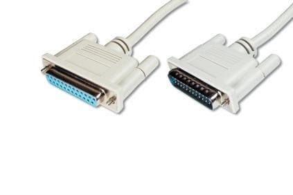ASSMANN - Seriell/parallell-forlengelseskabel - DB-25 (hann) til DB-25 (hunn) - 3 m - formstøpt, tommelskruer - beige