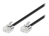 MicroConnect Modular - Telefonkabel - RJ-11 (hane) till RJ-11 (hane) - 2 m - svart