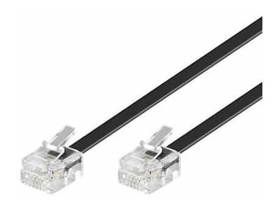 MicroConnect Modular - Telefonkabel - RJ-11 (hane) till RJ-11 (hane) - 2 m - svart