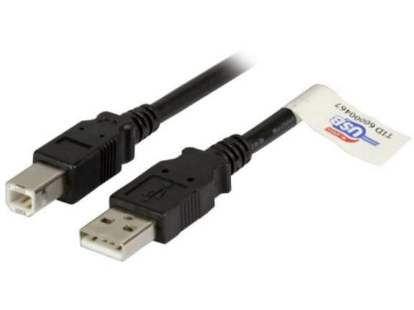 EFB Elektronik K5256SW.1, 1 m, USB A, USB B, USB 2.0, Hane/Hane, Svart
