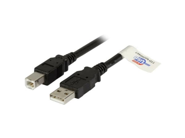 EFB Elektronik K5256SW.1, 1 m, USB A, USB B, USB 2.0, Hane/Hane, Svart