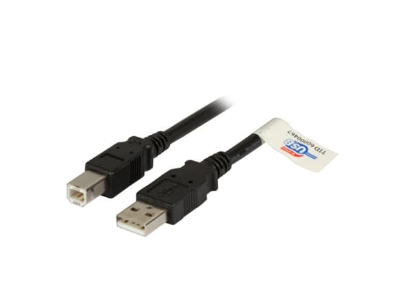 EFB Elektronik K5256SW.1, 1 m, USB A, USB B, USB 2.0, Hane/Hane, Svart