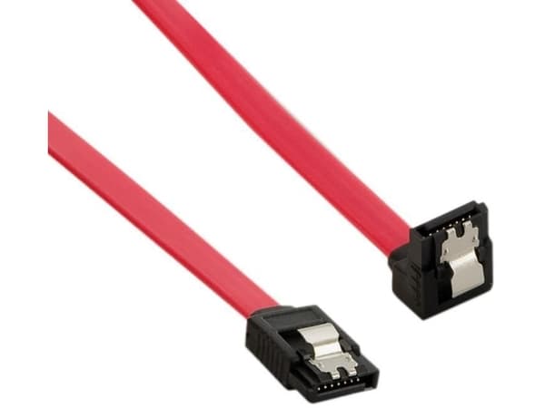 Inter-Tech - SATA-kabel - Serial ATA 150/300/600 - SATA til SATA - 50 cm - 90°-kontakt, låst