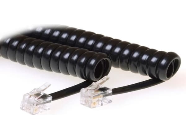 MicroConnect - Telefonkabel - RJ-10 (hann) til RJ-10 (hann) - 4 m - vridd - svart