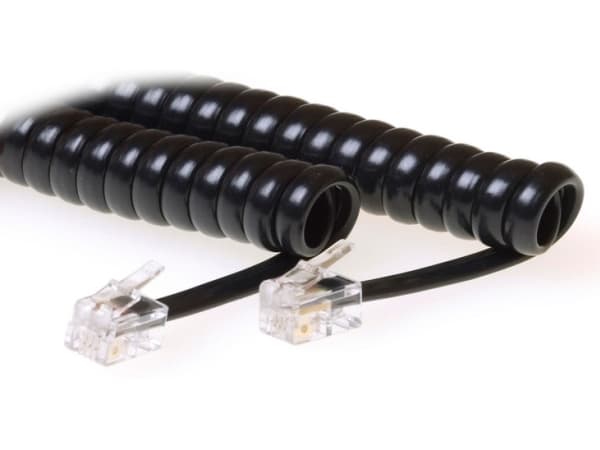 MicroConnect - Telefonkabel - RJ-10 (hann) til RJ-10 (hann) - 4 m - vridd - svart