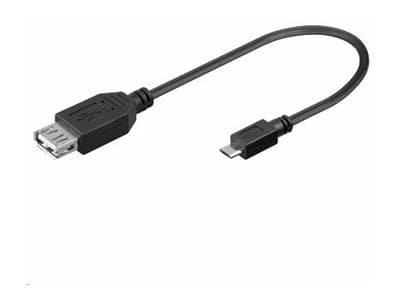 MicroConnect - USB-kabel - mikro-USB typ B (hane) till USB (hona) - USB 2.0 OTG - 20 cm