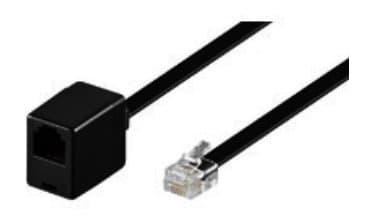 MicroConnect Modular Straight - Telefonkabel - RJ-12 (han) til RJ-12 (hun) - 3 m - sort