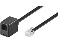 MicroConnect Modular Straight - Telefonkabel - RJ-12 (han) til RJ-12 (hun) - 3 m - sort