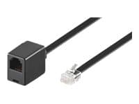 MicroConnect Modular Straight - Telefonkabel - RJ-12 (han) til RJ-12 (hun) - 3 m - sort