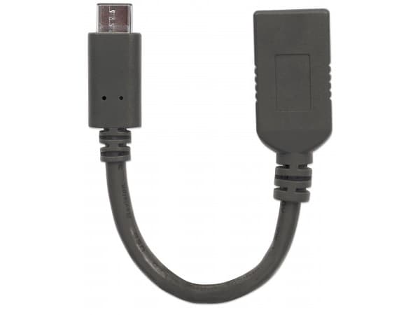 Manhattan 355285, 0,15 m, USB C, USB A, USB 3.2 Gen 1 (3.1 Gen 1), 5 Gbit/s, Sort