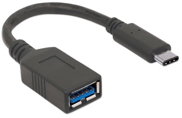 Manhattan 355285, 0,15 m, USB C, USB A, USB 3.2 Gen 1 (3.1 Gen 1), 5 Gbit/s, Sort