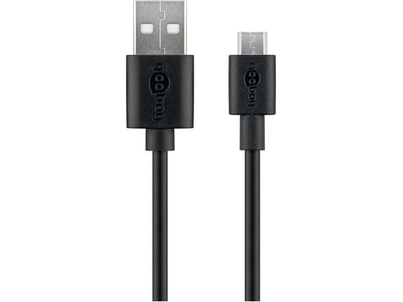 Goobay USB micro-B 180, 1.8m, 1,8 m, Micro-USB B, USB A, Hane/Hane, Svart