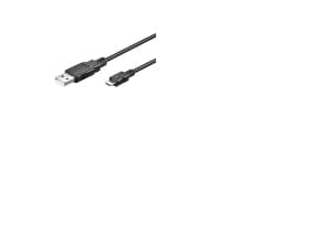 Goobay USB micro-B 180, 1.8m, 1,8 m, Micro-USB B, USB A, Hane/Hane, Svart