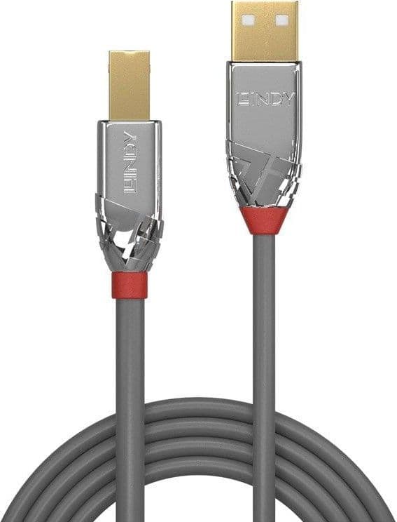 Lindy 36643, 3 m, USB A, USB B, USB 2.0, 480 Mbit/s, Harmaa