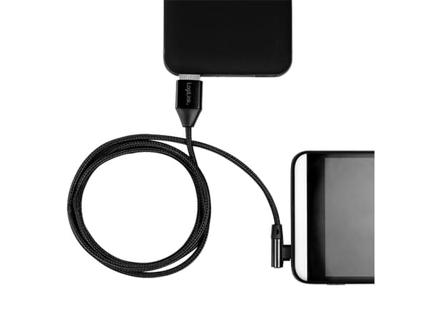 LogiLink CU0137, 0,3 m, USB A, USB C, USB 2.0, 0,48 Gbit/s, Svart