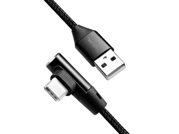 LogiLink CU0137, 0,3 m, USB A, USB C, USB 2.0, 0,48 Gbit/s, Svart