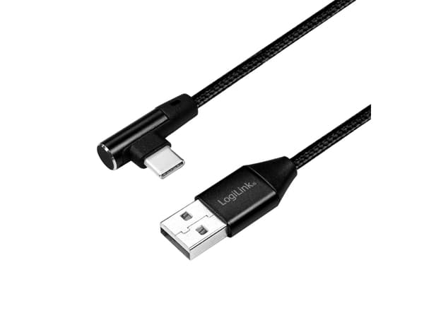 LogiLink CU0137, 0,3 m, USB A, USB C, USB 2.0, 0,48 Gbit/s, Svart
