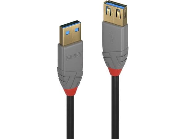 Lindy 36761, 1 m, USB A, USB A, USB 3.2 Gen 1 (3.1 Gen 1), 5 Gbit/s, Svart