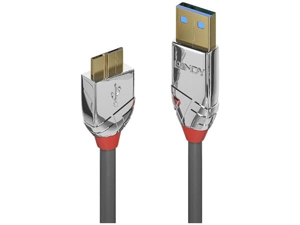 Lindy 36657, 1 m, USB A, Micro-USB B, USB 3.2 Gen 1 (3.1 Gen 1), 5 Gbit/s, Grå