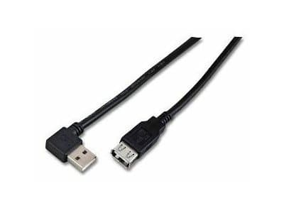 MicroConnect USB 2.0 - USB forlængerkabel - USB (hun) til USB (han) - 1,8 m - 90° stikforbindelse - sortti