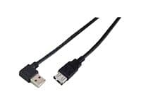 MicroConnect USB 2.0 - USB forlængerkabel - USB (hun) til USB (han) - 1,8 m - 90° stikforbindelse - sortti