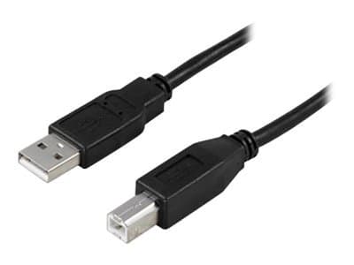 DELTACO USB-210S - USB-kabel - USB (hane) till USB typ B (hane) - 1 m - svart