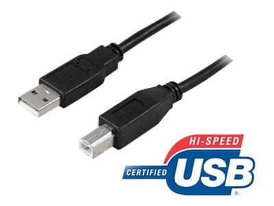 DELTACO USB-210S - USB-kabel - USB (hane) till USB typ B (hane) - 1 m - svart