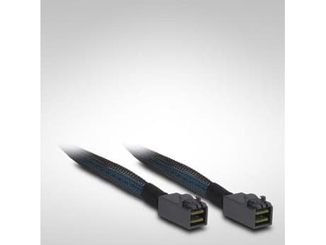 Inter-Tech - SAS internt kabel - SAS 12Gbit/s - 4 x Mini SAS HD (SFF-8643) til 4 x Mini SAS HD (SFF-8643) - 1 m - sort/blå